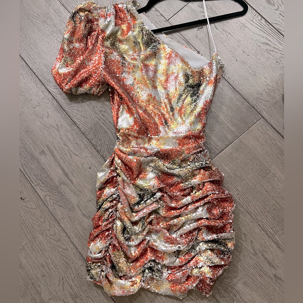 Tony kobo asymmetrical sequin Mini dress. Size M